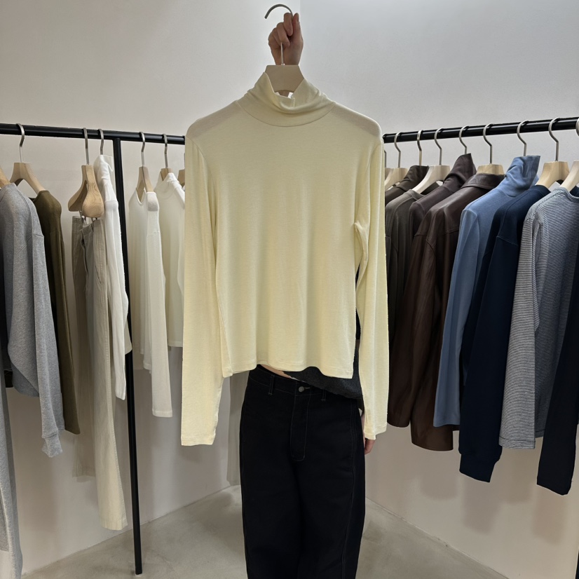 MYOS韓國代購㊣女裝新款25秋冬熱賣職業推薦長袖T恤羊毛保暖MYOS長袖T恤圖色2