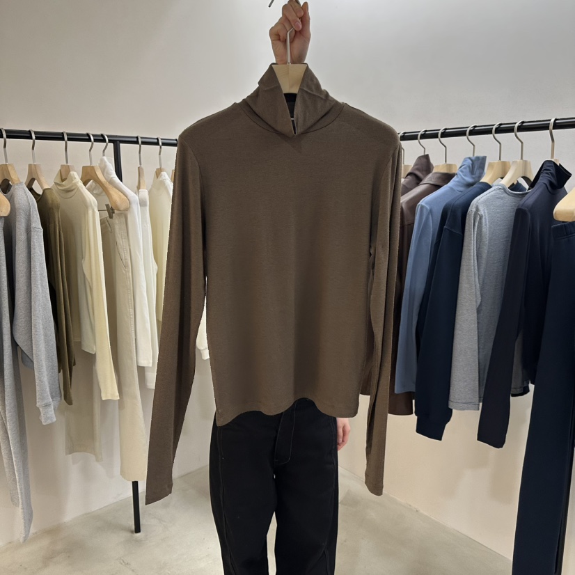 MYOS韓國代購㊣女裝新款25秋冬熱賣職業推薦長袖T恤羊毛保暖MYOS長袖T恤圖色3