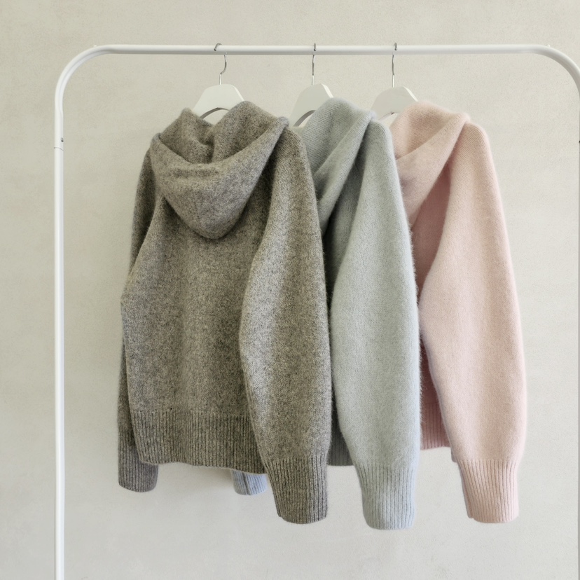 LA BLOOM東大門㊣實拍女士新品休閑推薦25秋冬針織衫拉鏈連帽La Bloom針織衫