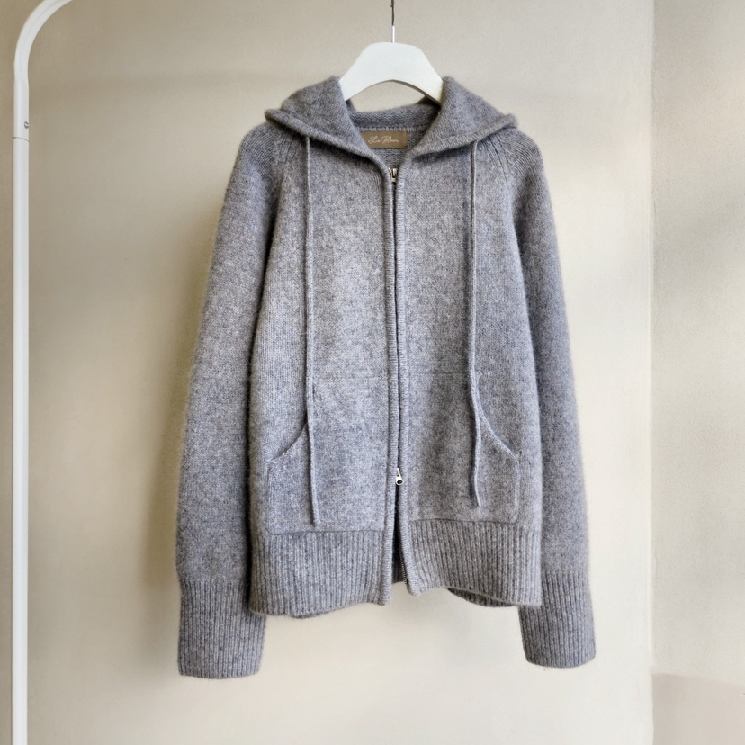 LA BLOOM東大門㊣實拍女士新品休閑推薦25秋冬針織衫拉鏈連帽La Bloom針織衫圖色3