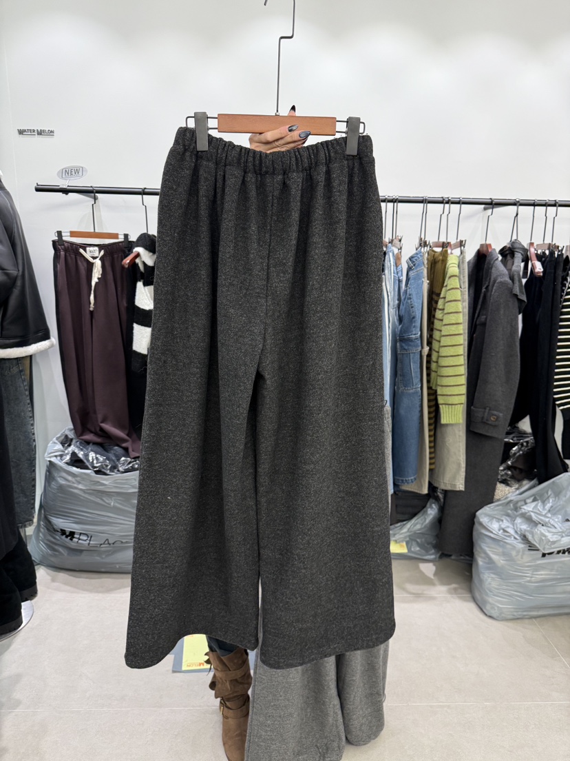 WATERMELON東大門㊣代購女裝新品休閑熱賣25秋冬休閑褲羊毛紐扣WATER MELON休閑褲