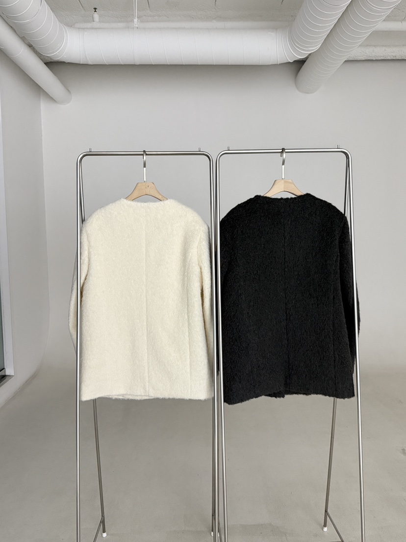 SANTAL韓國代購㊣女裝新品職業推薦休閑熱賣短款大衣馬海毛SANTAL短款大衣