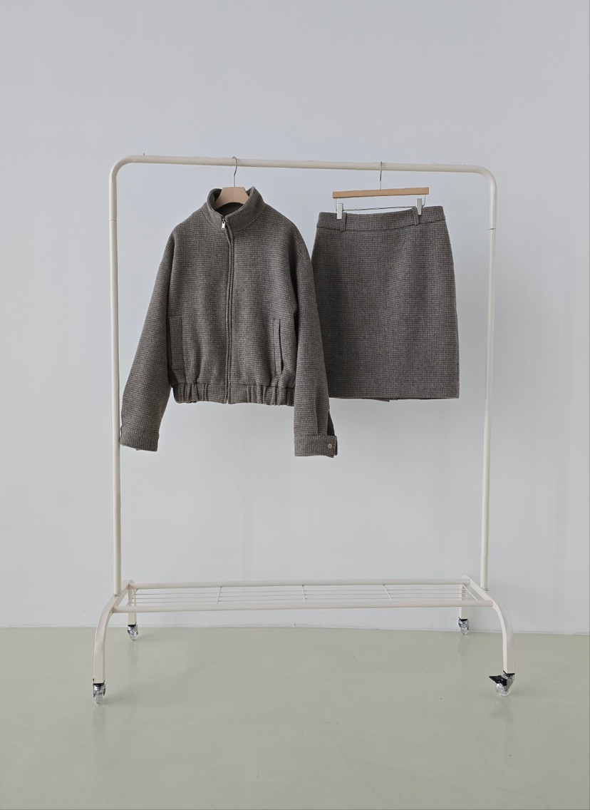 J SHOP東大門㊣代購女裝新品推薦時尚半身裙中短裙羊毛格子J_SHOP半身裙/中短裙