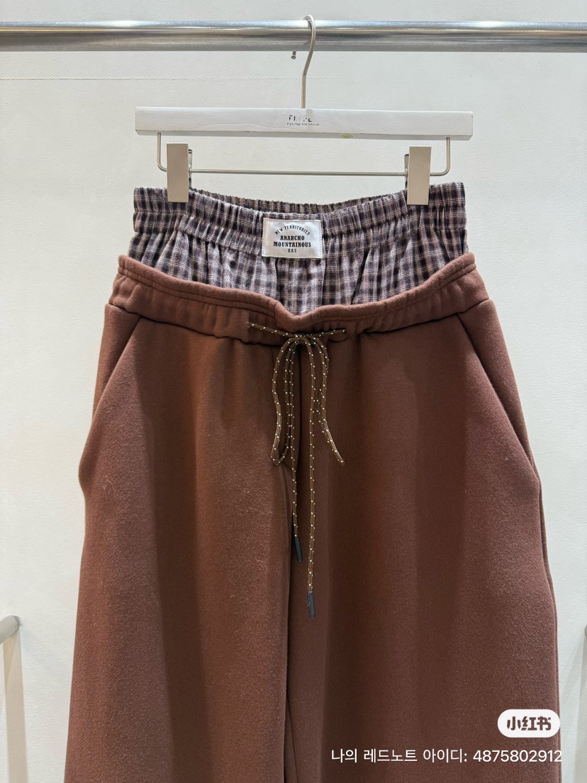 FEFFER韓國代購㊣女裝新品人氣時尚真品推薦休閑褲加絨抓絨FEFFER休閑褲