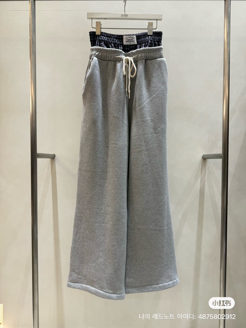 FEFFER韓國代購㊣女裝新品人氣時尚真品推薦休閑褲加絨抓絨FEFFER休閑褲圖色1