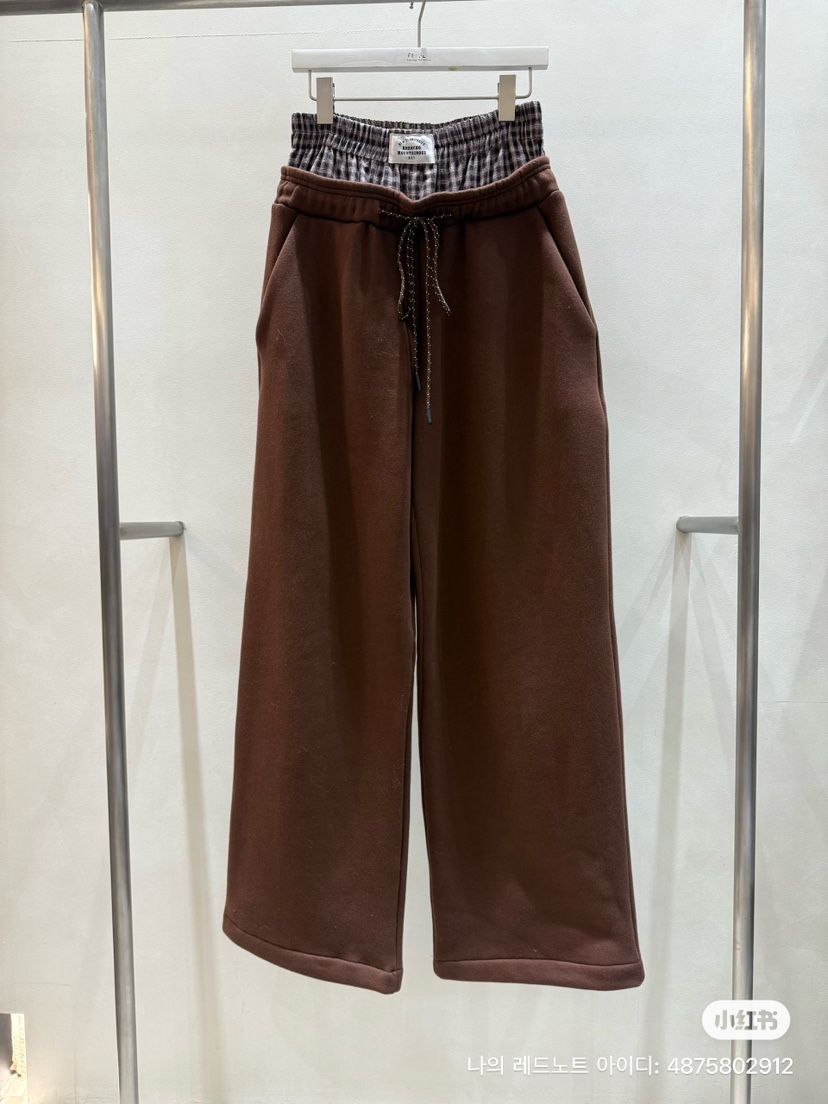 FEFFER韓國代購㊣女裝新品人氣時尚真品推薦休閑褲加絨抓絨FEFFER休閑褲圖色2