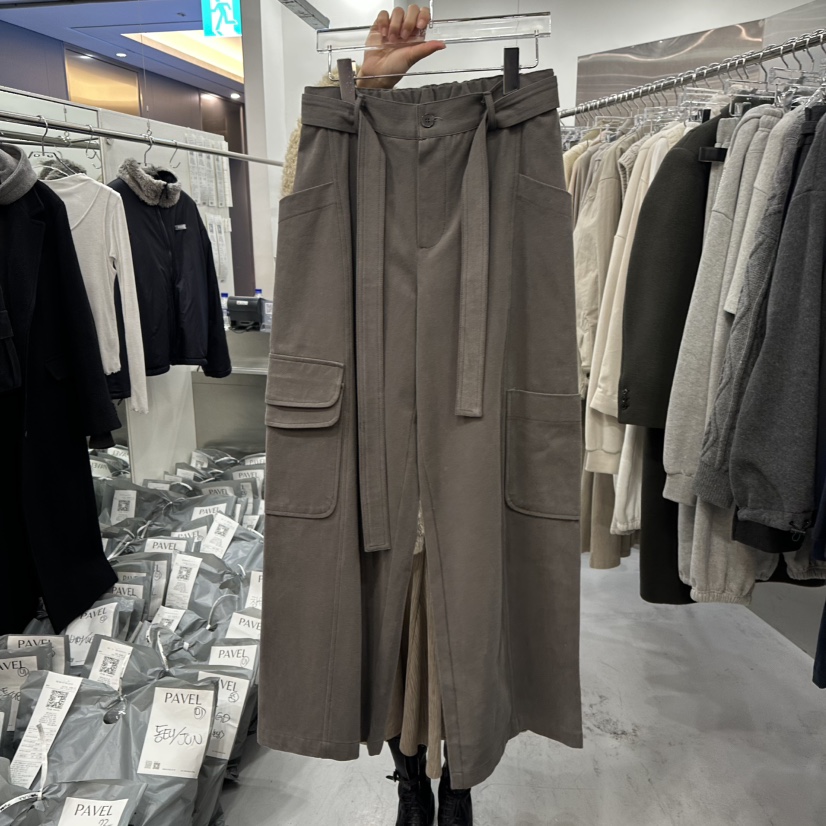 PAVEL東大門㊣實拍女裝新款職業人氣推薦時尚休閑褲含腰帶口袋PAVEL休閑褲圖色1