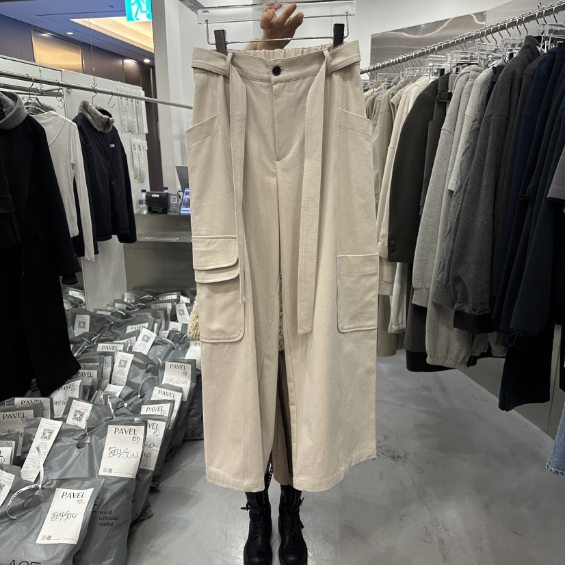 PAVEL東大門㊣實拍女裝新款職業人氣推薦時尚休閑褲含腰帶口袋PAVEL休閑褲圖色2