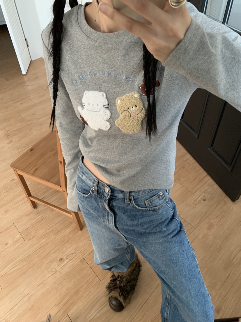 MORE THAN-P東大門㊣代購女士新品時尚人氣休閑25秋冬長袖T恤MORE THAN長袖T恤