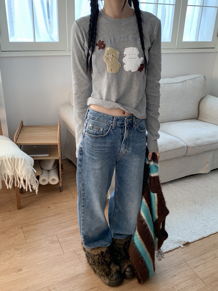 MORE THAN-P東大門㊣代購女士新品時尚人氣休閑25秋冬長袖T恤MORE THAN長袖T恤