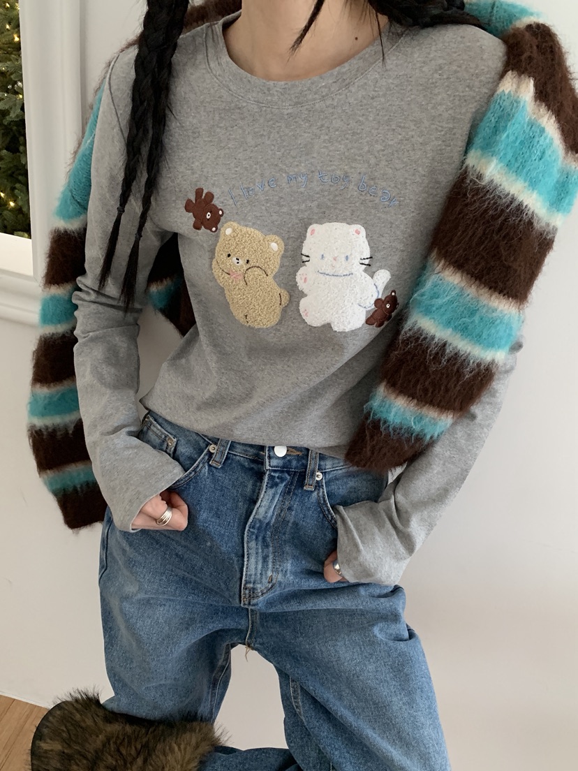 MORE THAN-P東大門㊣代購女士新品時尚人氣休閑25秋冬長袖T恤MORE THAN長袖T恤