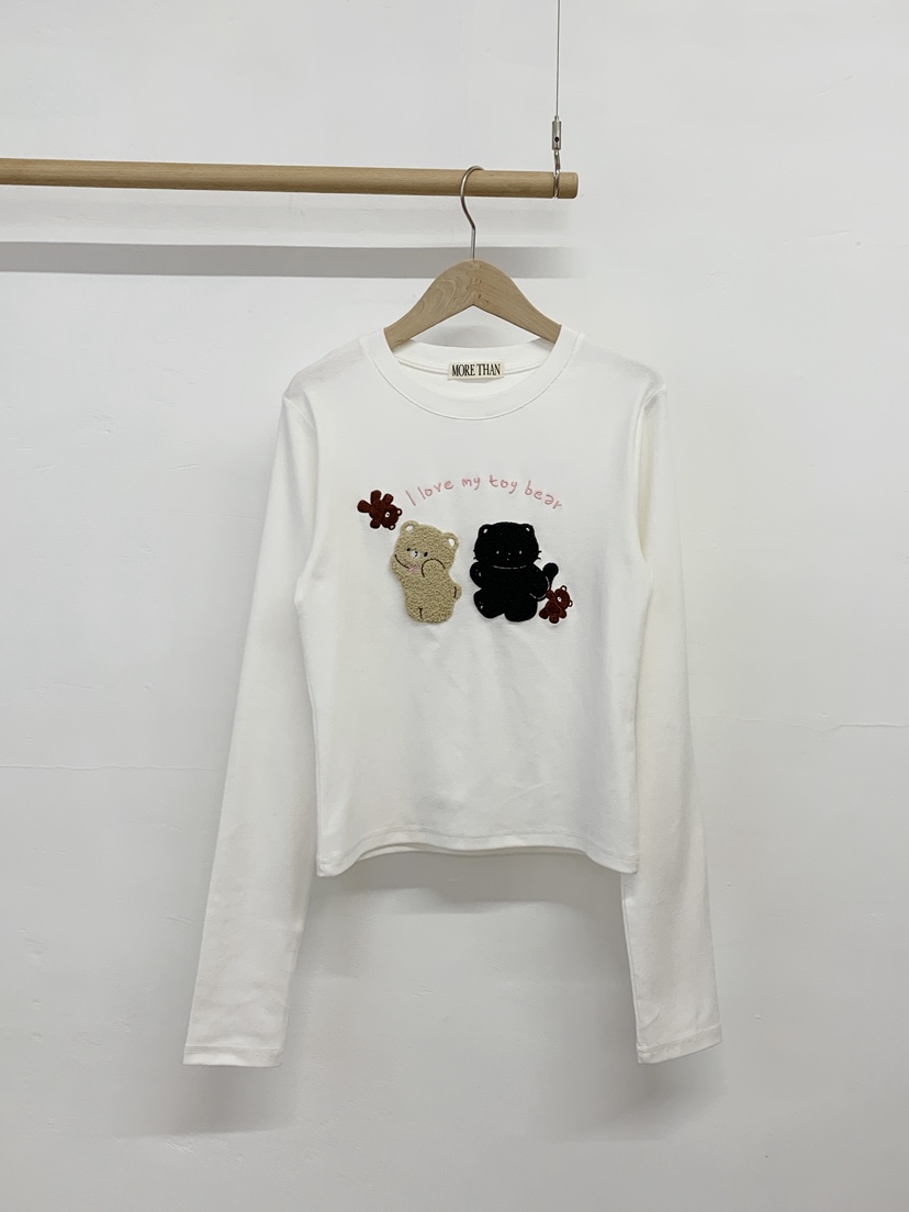 MORE THAN-P東大門㊣代購女士新品時尚人氣休閑25秋冬長袖T恤MORE THAN長袖T恤圖色1