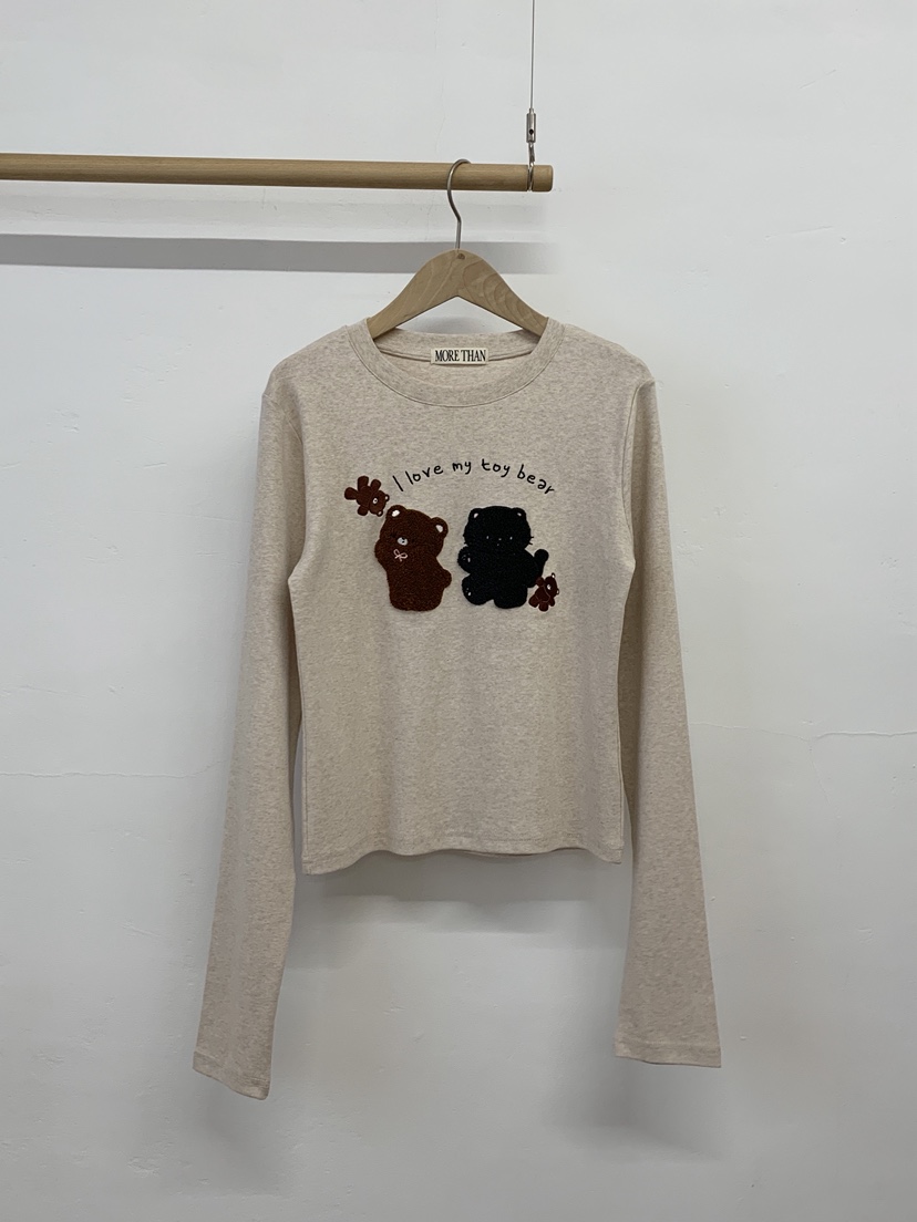 MORE THAN-P東大門㊣代購女士新品時尚人氣休閑25秋冬長袖T恤MORE THAN長袖T恤圖色2