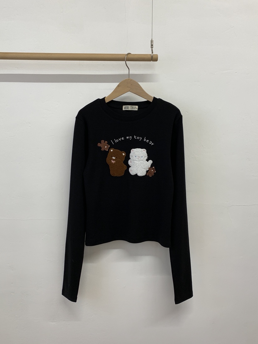 MORE THAN-P東大門㊣代購女士新品時尚人氣休閑25秋冬長袖T恤MORE THAN長袖T恤圖色3