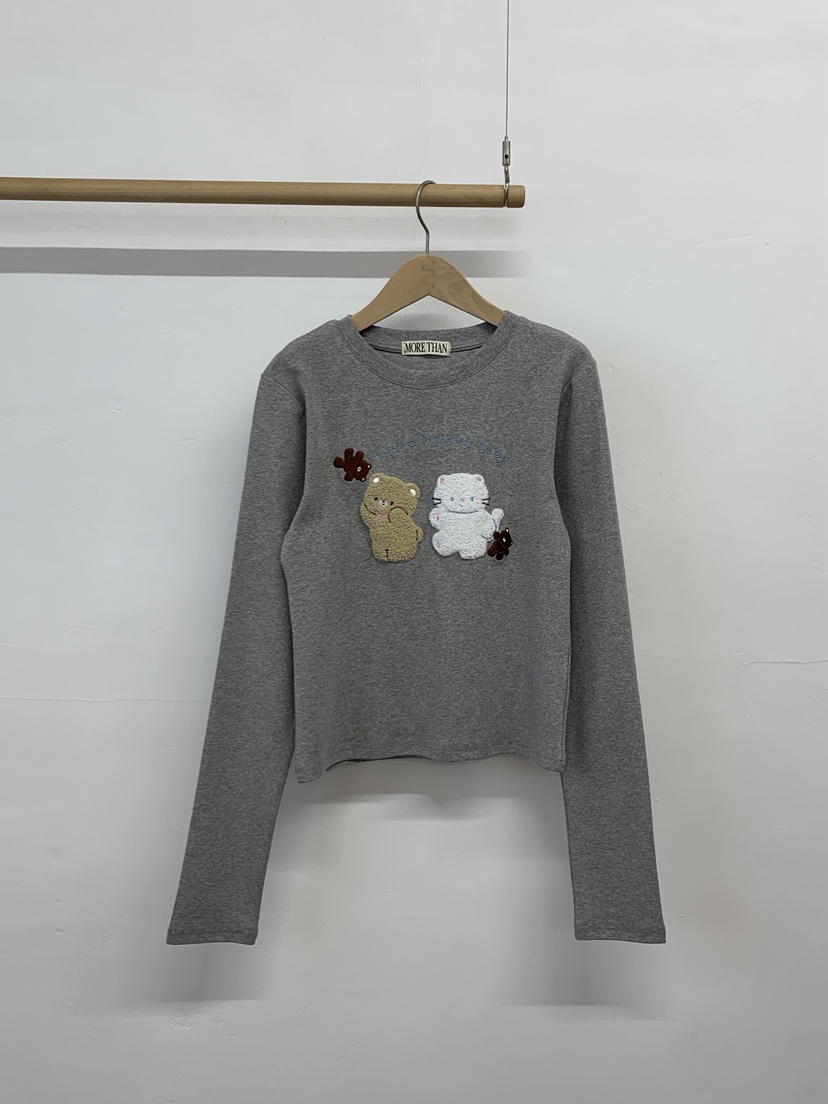 MORE THAN-P東大門㊣代購女士新品時尚人氣休閑25秋冬長袖T恤MORE THAN長袖T恤圖色4