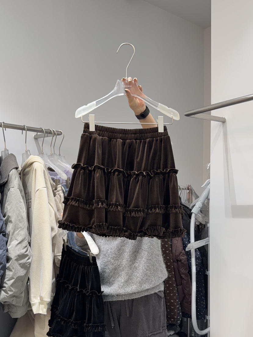 LOOKK東大門㊣代購女裝新品真品熱賣推薦25秋冬職業休閑短裙LOOKK短裙圖色1棕色