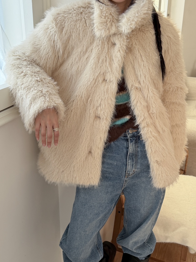 MORE THAN-P東大門㊣直郵女裝新品熱賣推薦短款大衣羊駝毛MORE THAN短款大衣