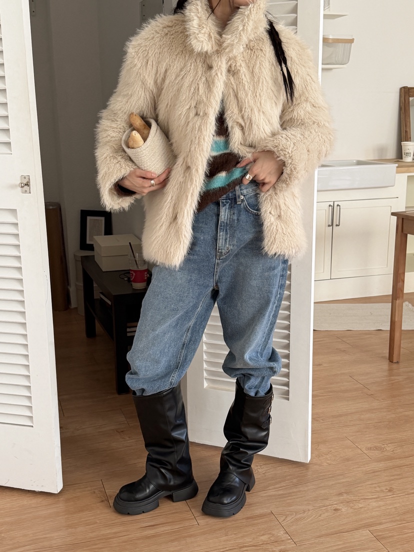 MORE THAN-P東大門㊣直郵女裝新品熱賣推薦短款大衣羊駝毛MORE THAN短款大衣