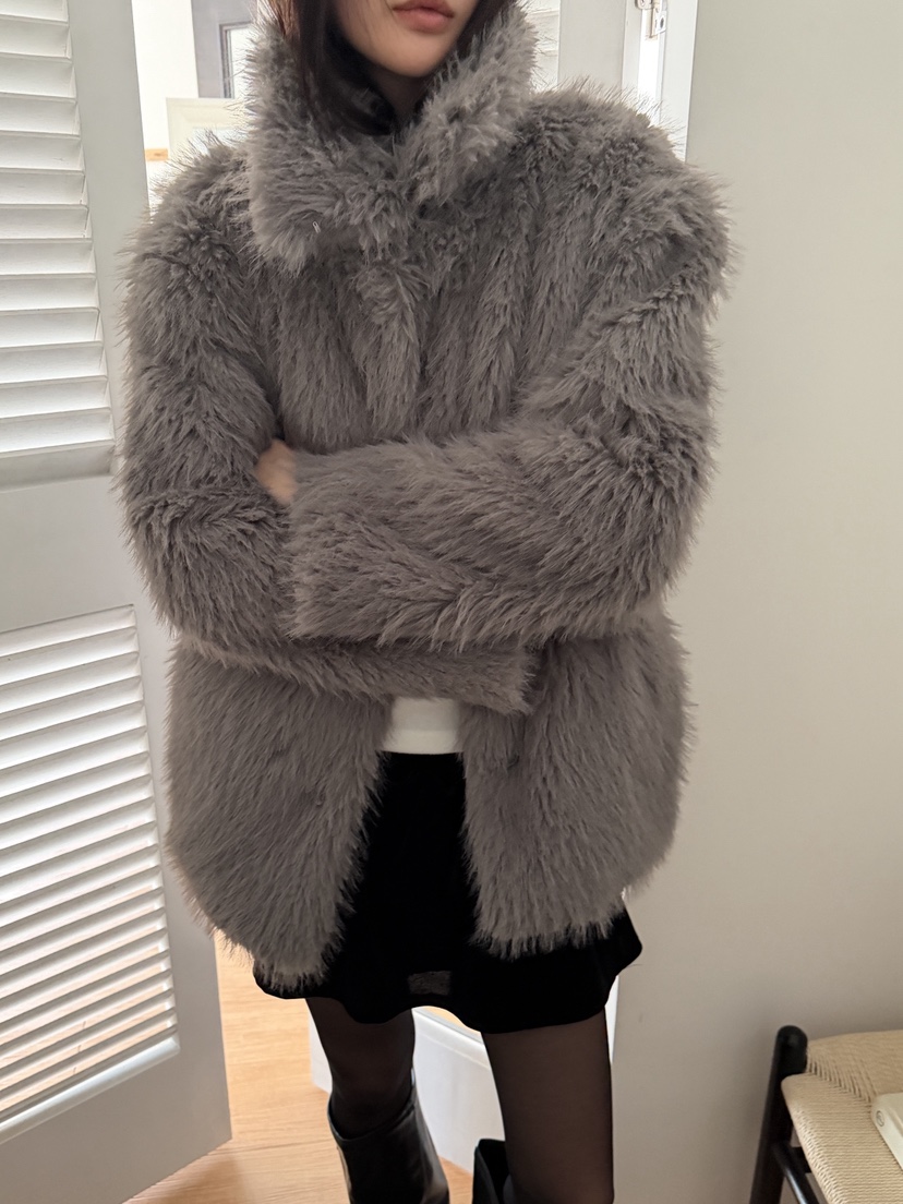 MORE THAN-P東大門㊣直郵女裝新品熱賣推薦短款大衣羊駝毛MORE THAN短款大衣