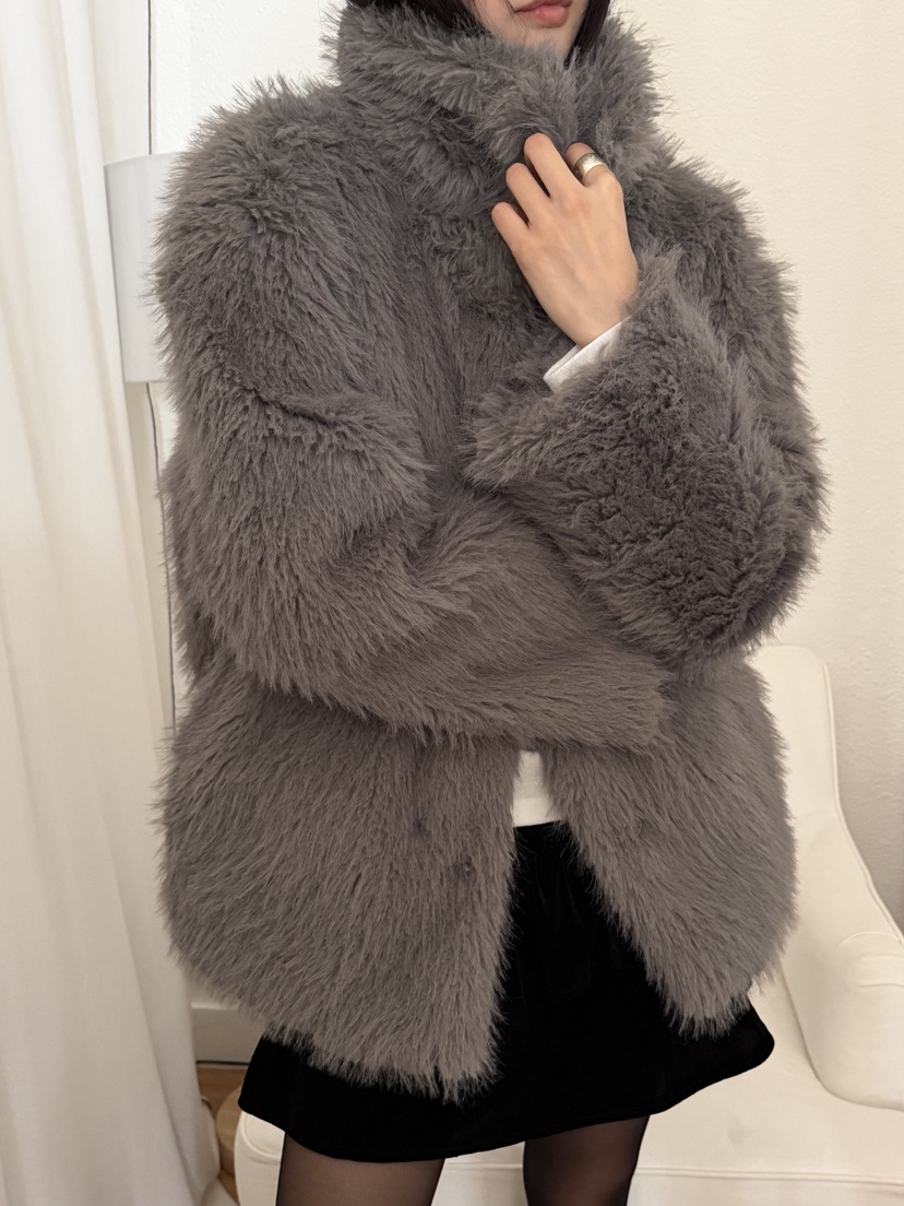 MORE THAN-P東大門㊣直郵女裝新品熱賣推薦短款大衣羊駝毛MORE THAN短款大衣