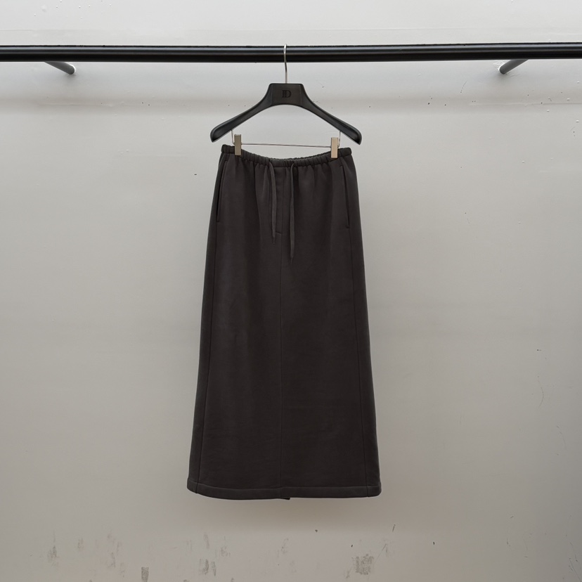 ID東大門㊣實拍女裝新款真品人氣休閑25秋冬推薦長裙羊毛雙層ID長裙圖色3墨色