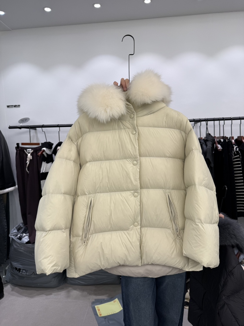 WATERMELON東大門㊣代購女士新款職業25秋冬短款羽絨服狐貍填充WATER MELON短款羽絨服圖色1