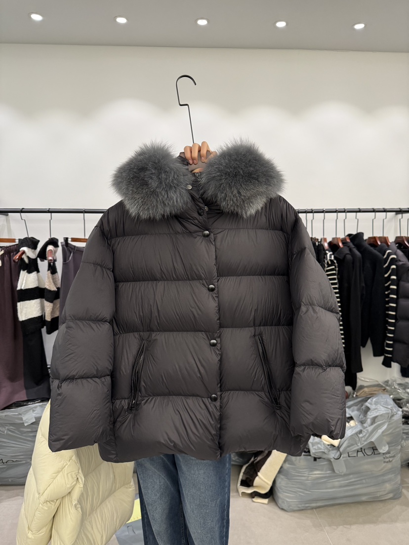 WATERMELON東大門㊣代購女士新款職業25秋冬短款羽絨服狐貍填充WATER MELON短款羽絨服圖色3
