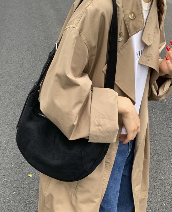 POSH BLUE韓國代購㊣女裝新品人氣熱賣25秋冬單肩斜跨包絨面革POSH BLUE單肩/斜跨包