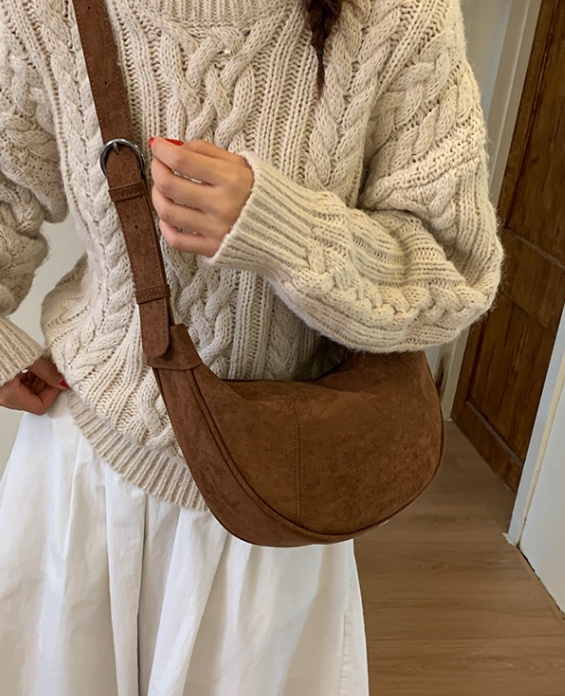 POSH BLUE韓國代購㊣女裝新品人氣熱賣25秋冬單肩斜跨包絨面革POSH BLUE單肩/斜跨包圖色1