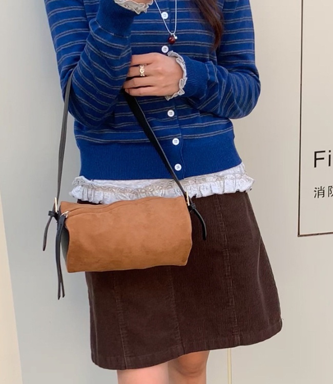 POSH BLUE韓國直郵㊣女士新品職業休閑人氣熱賣單肩斜跨包絨POSH BLUE單肩/斜跨包圖色1