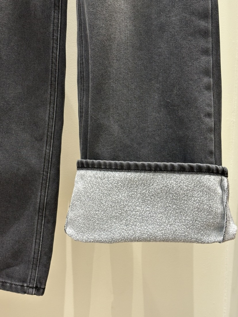 FIFO韓國代購㊣女裝新款人氣真品推薦休閑25秋冬牛仔褲拉絲FIFO牛仔褲