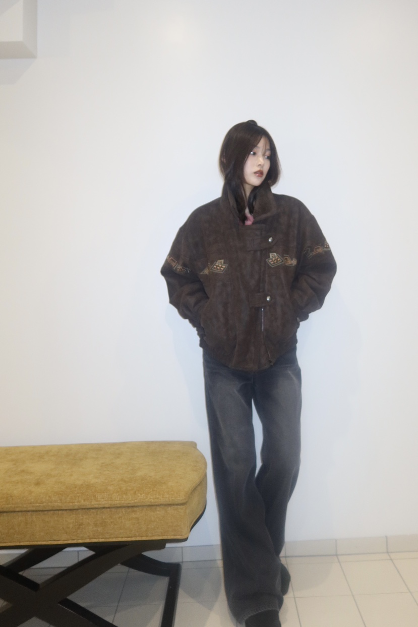 FIFO韓國代購㊣女裝新款人氣真品推薦休閑25秋冬牛仔褲拉絲FIFO牛仔褲