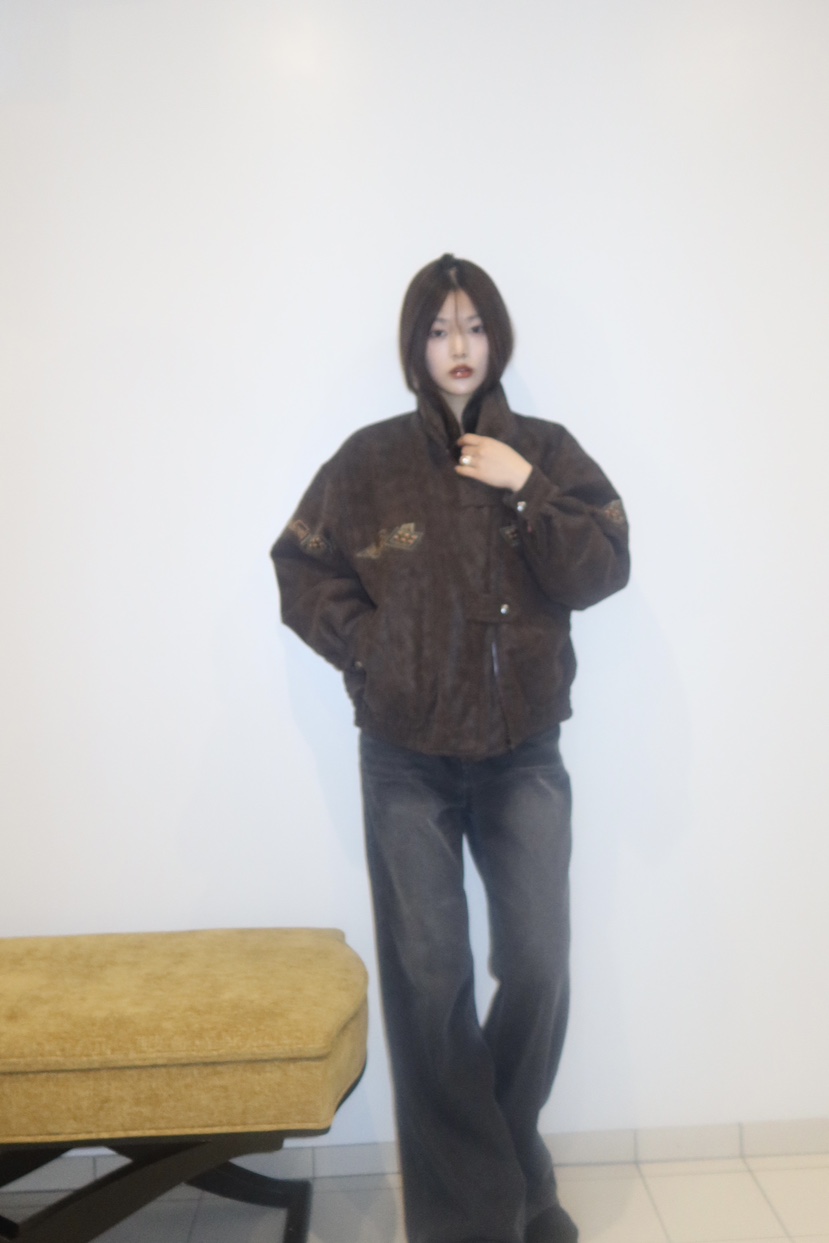 FIFO韓國代購㊣女裝新款人氣真品推薦休閑25秋冬牛仔褲拉絲FIFO牛仔褲