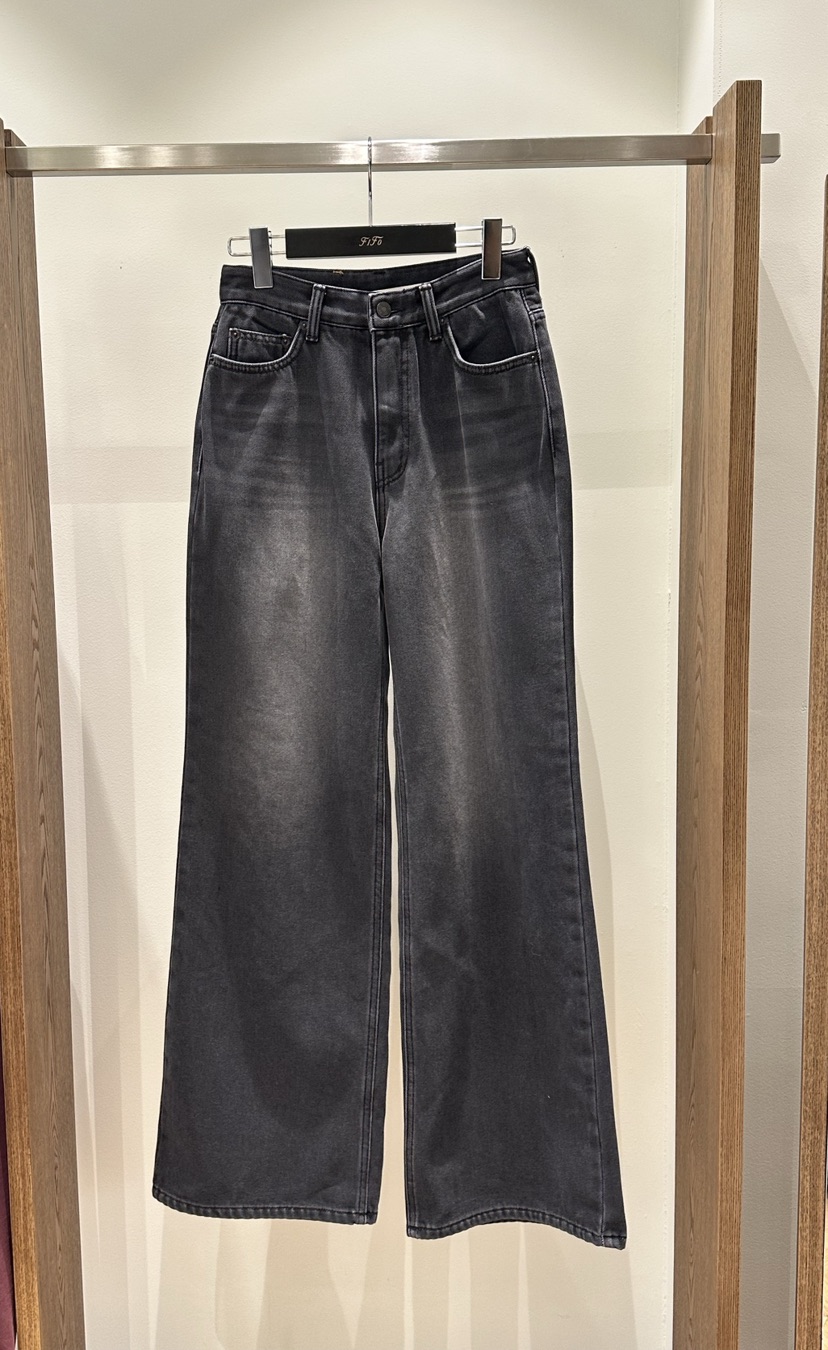 FIFO韓國代購㊣女裝新款人氣真品推薦休閑25秋冬牛仔褲拉絲FIFO牛仔褲圖色1