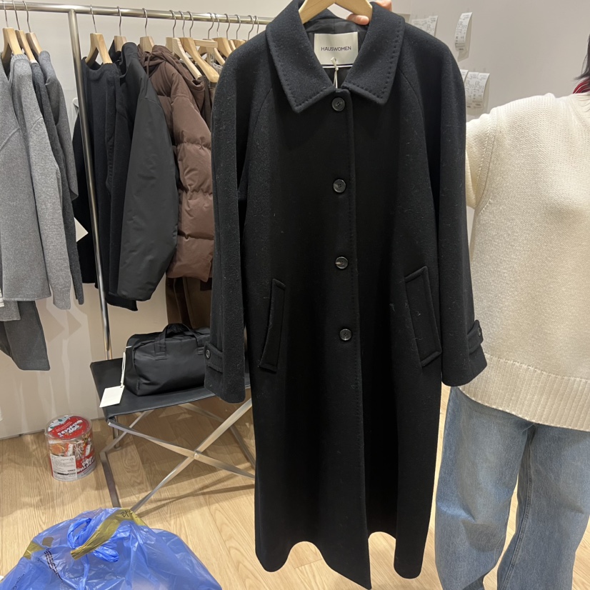 HAUS-A東大門㊣實拍女士新款時尚推薦真品25秋冬中長款大衣羊毛HAUS-A中長款大衣圖色2