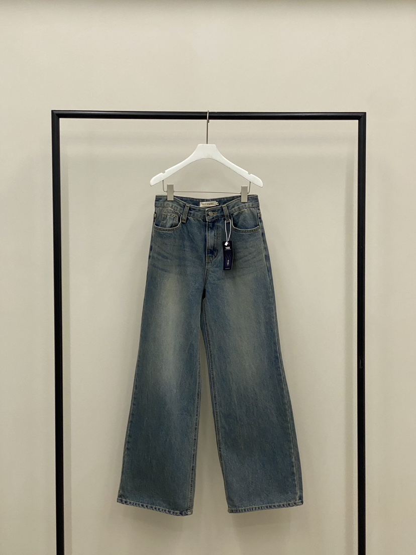 MUCH MORE東大門㊣代購女裝新品時尚推薦休閑熱賣牛仔褲加絨MUCH MORE牛仔褲圖色1