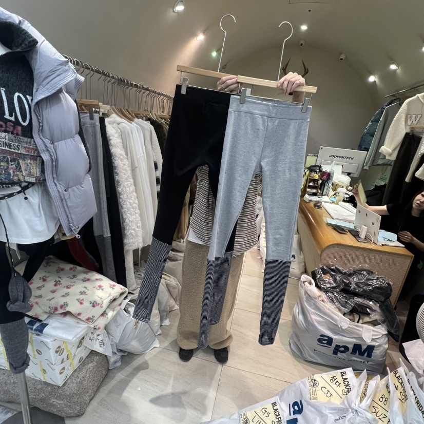 BLACKFRIDAY東大門㊣實拍女裝新款時尚職業打底褲鯊魚褲條紋BLACK FRIDAY打底褲/鯊魚褲