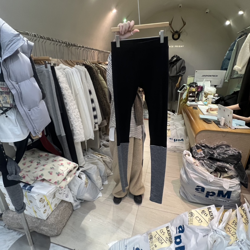 BLACKFRIDAY東大門㊣實拍女裝新款時尚職業打底褲鯊魚褲條紋BLACK FRIDAY打底褲/鯊魚褲圖色2