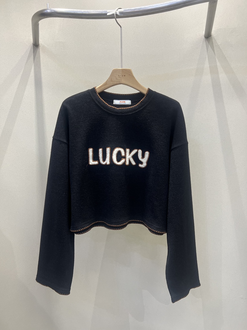 PLUM-q東大門㊣直郵女士新品時尚熱賣真品人氣長袖T恤刺繡PLUM長袖T恤圖色4