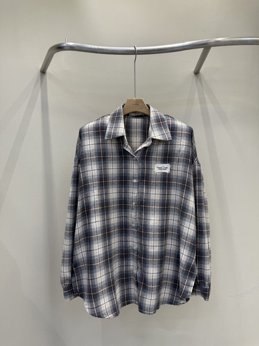 PLUM-q韓國直郵㊣女士新款休閑人氣真品時尚襯衫蕾絲衫格紋PLUM襯衫/蕾絲衫圖色2