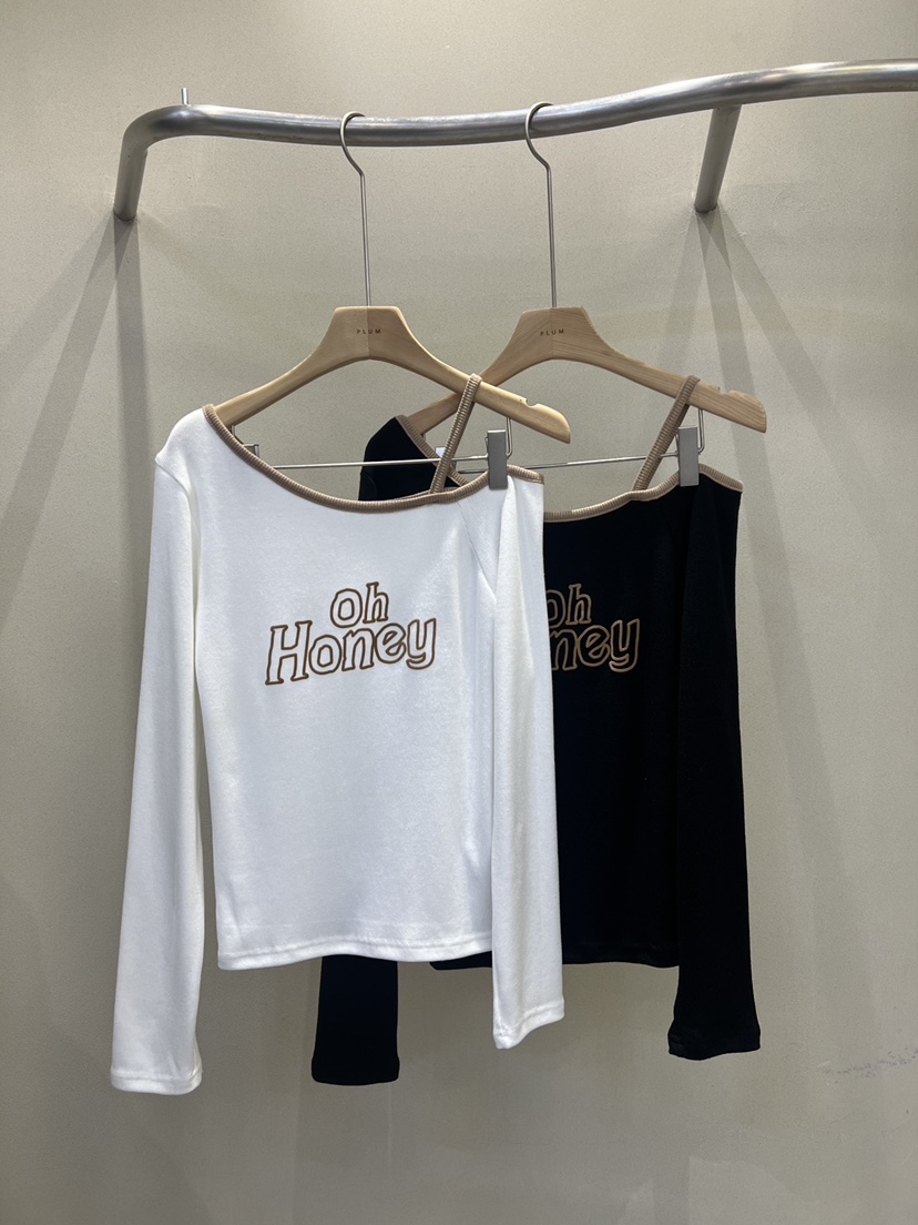 PLUM-q東大門㊣實拍女士新品25秋冬職業真品熱賣推薦長袖T恤PLUM長袖T恤