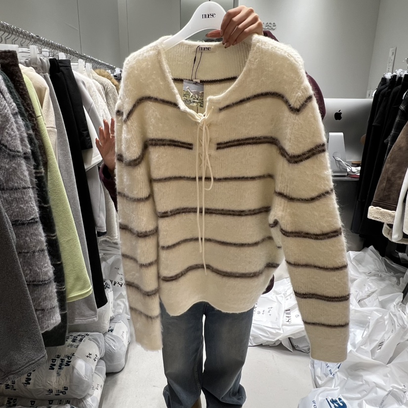 NUESE韓國代購㊣女裝新款25秋冬人氣休閑職業熱賣真品時尚毛衣NUESE毛衣圖色1