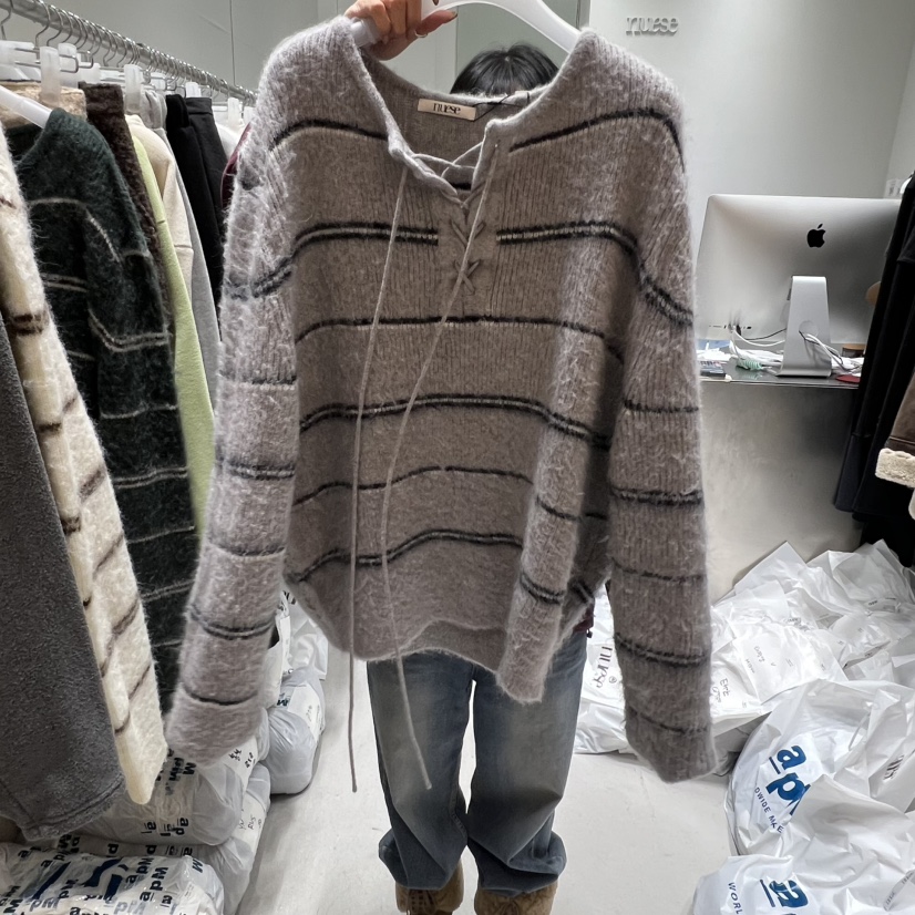 NUESE韓國代購㊣女裝新款25秋冬人氣休閑職業熱賣真品時尚毛衣NUESE毛衣圖色2