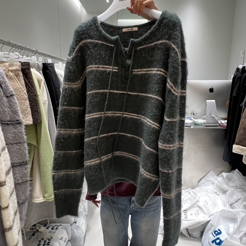 NUESE韓國代購㊣女裝新款25秋冬人氣休閑職業熱賣真品時尚毛衣NUESE毛衣圖色3