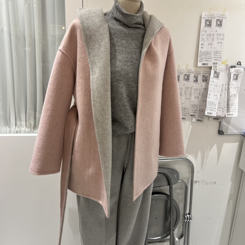 MONDAY TO SUNDAY韓國代購㊣女士新品職業短款大衣含腰帶MONDAY TO SUNDAY短款大衣圖色1