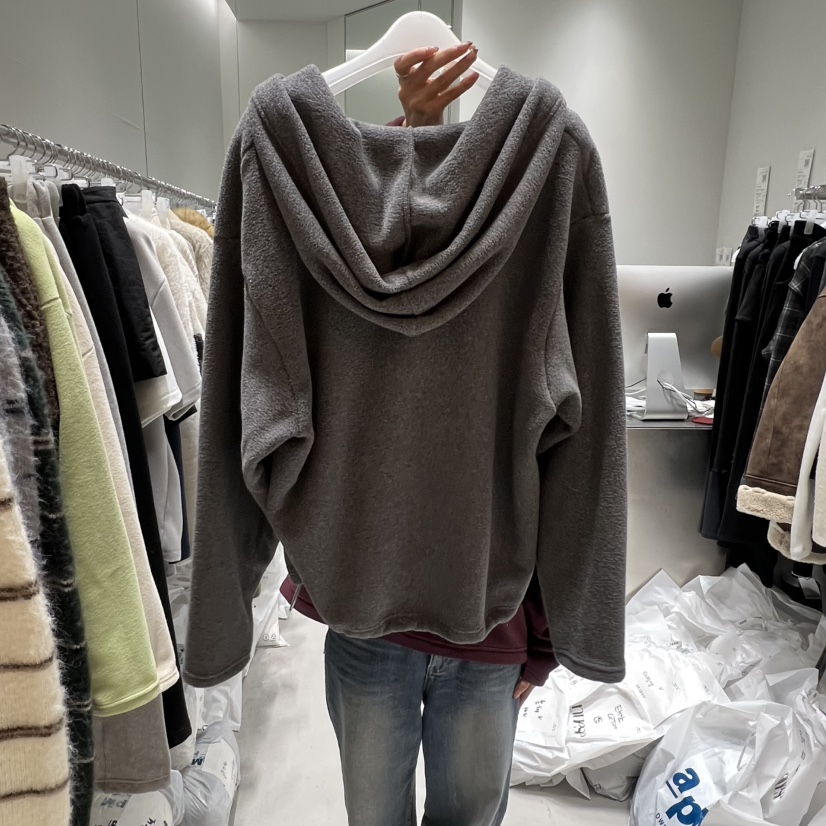 NUESE東大門㊣實拍女裝新款25秋冬職業衛衣不含內搭抓絨連帽NUESE衛衣