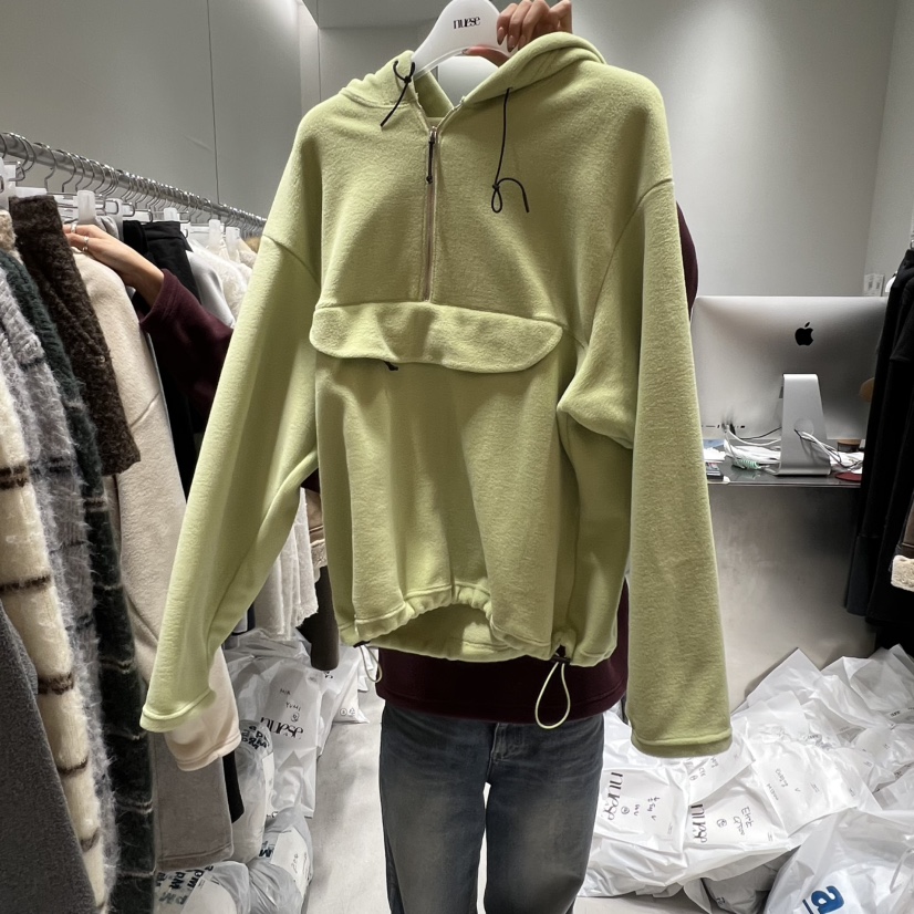 NUESE東大門㊣實拍女裝新款25秋冬職業衛衣不含內搭抓絨連帽NUESE衛衣圖色2