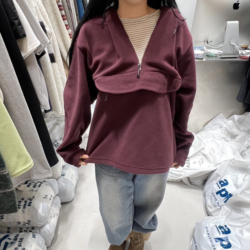 NUESE東大門㊣實拍女裝新款25秋冬職業衛衣不含內搭抓絨連帽NUESE衛衣圖色4