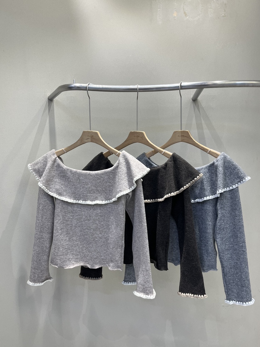 PLUM-q東大門㊣代購女士新品人氣休閑真品25秋冬熱賣長袖T恤PLUM長袖T恤