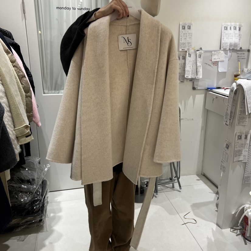 MONDAY TO SUNDAY東大門㊣代購女裝新款熱賣時尚短款大衣MONDAY TO SUNDAY短款大衣圖色1